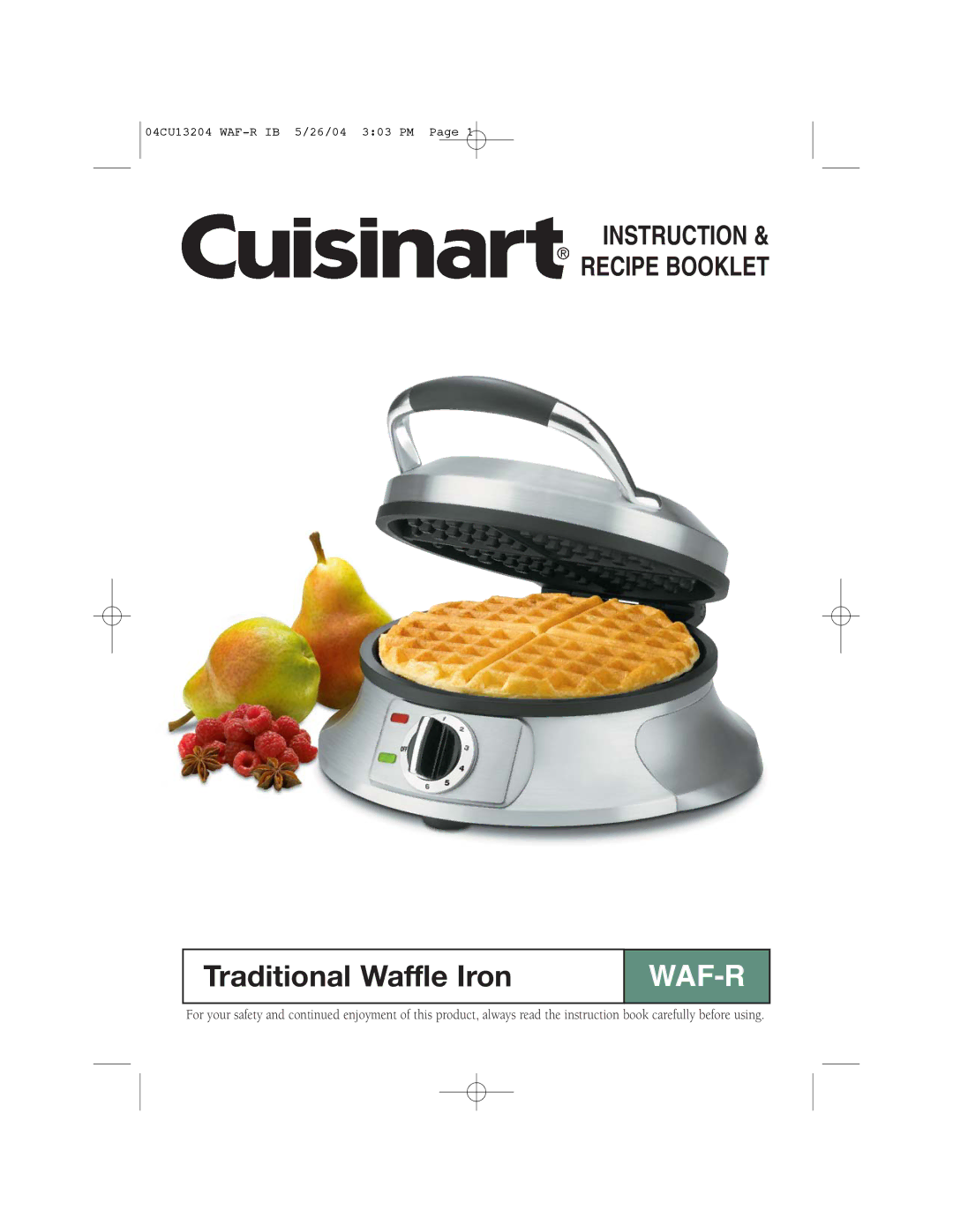 Cuisinart WAF-R manual Waf-R 