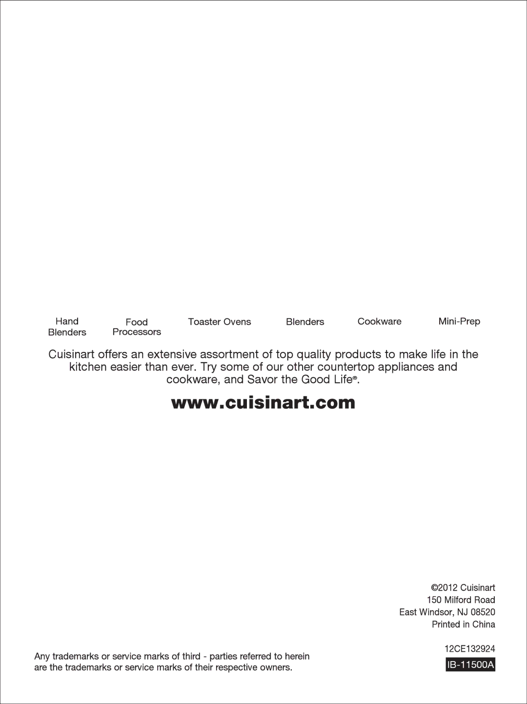 Cuisinart WM-SW2N manual 