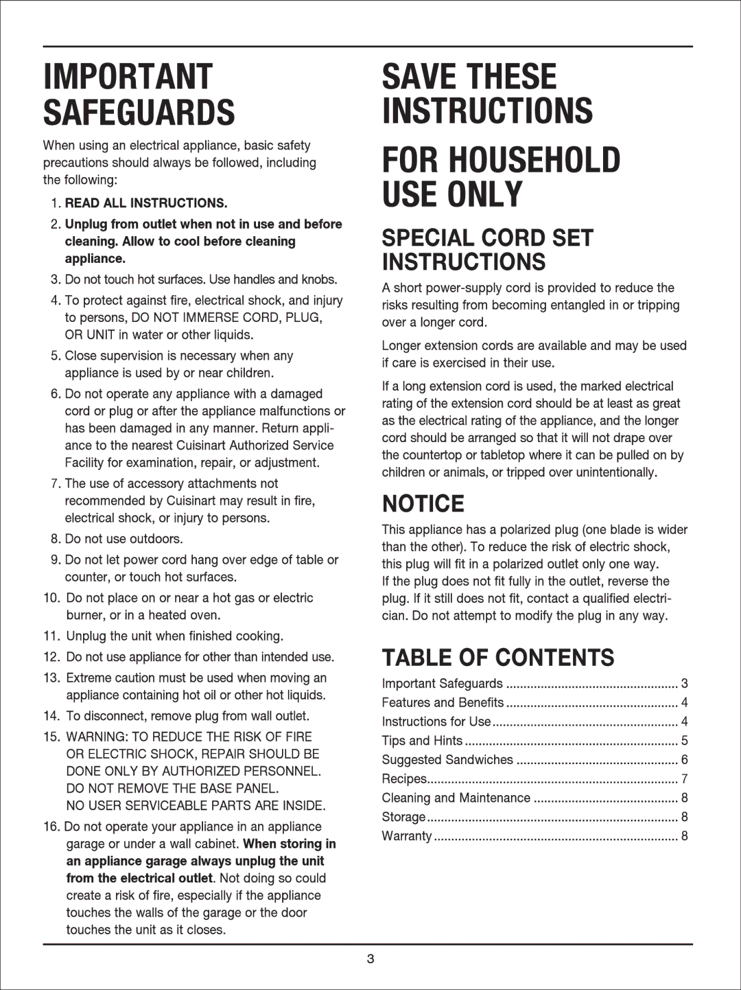 Cuisinart WM-SW2N manual 