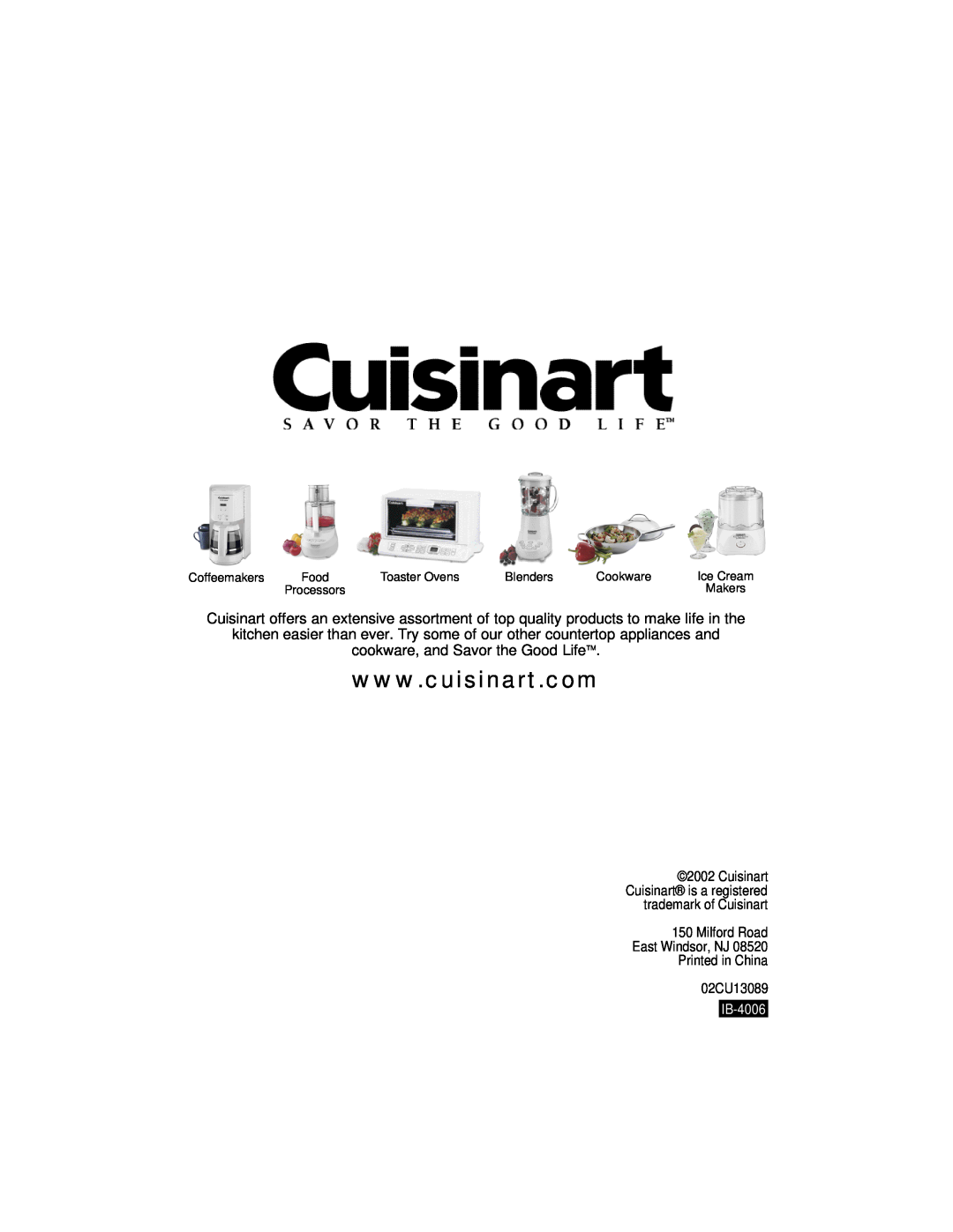 Cuisinart WMR-CA manual 