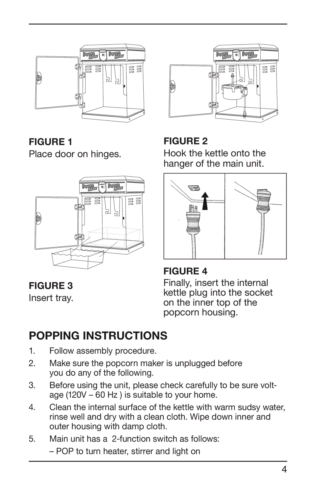 Cuisinart WPM-25A manual Popping Instructions 