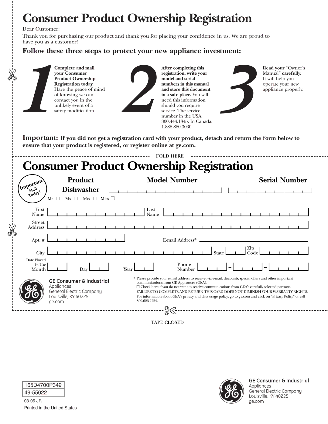 Cuisine-Cookware ZBD0700, ZBD6800, ZBD0710, ZBD6880, ZBD6890 manual Consumer Product Ownership Registration 