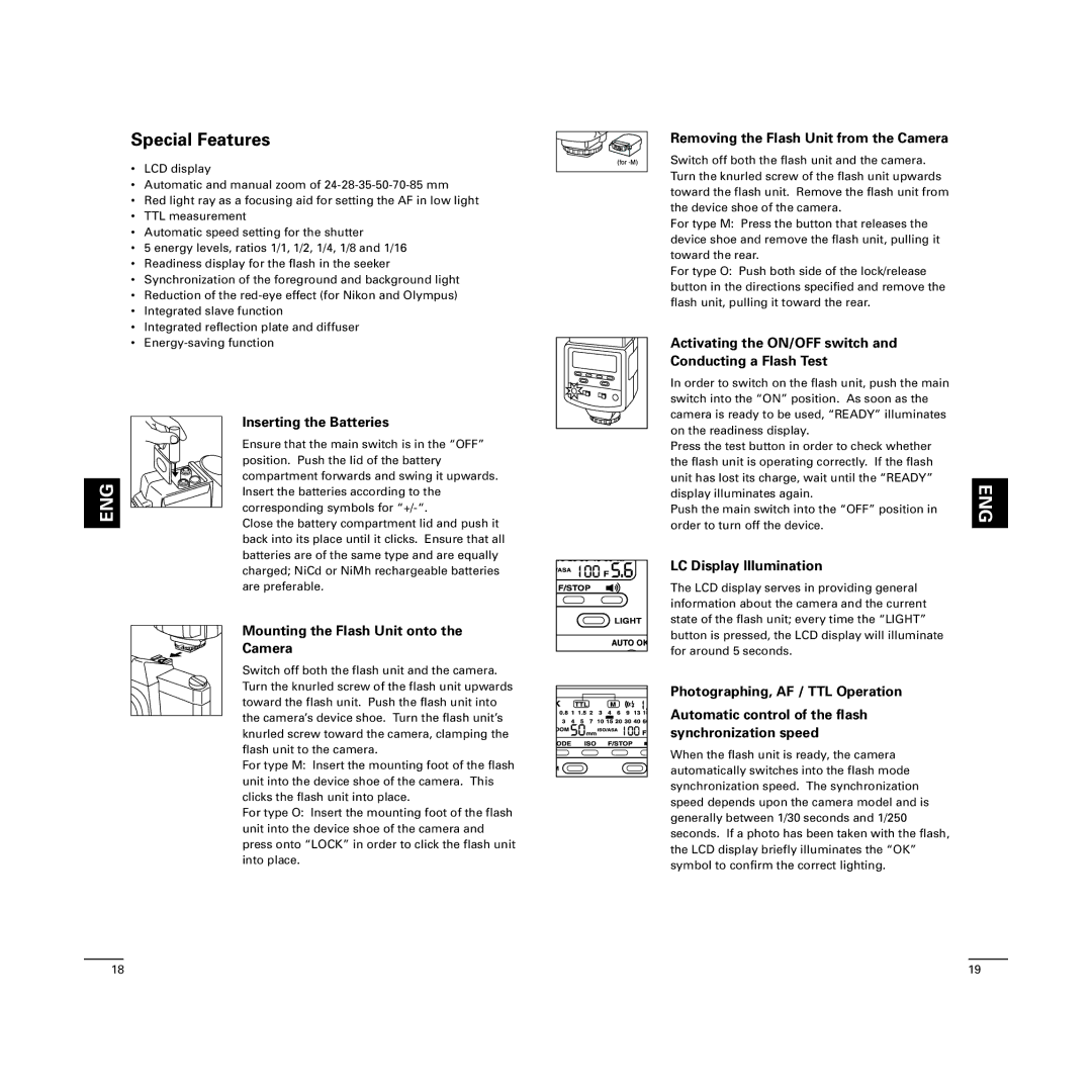 Cullmann D4500 manual Special Features 