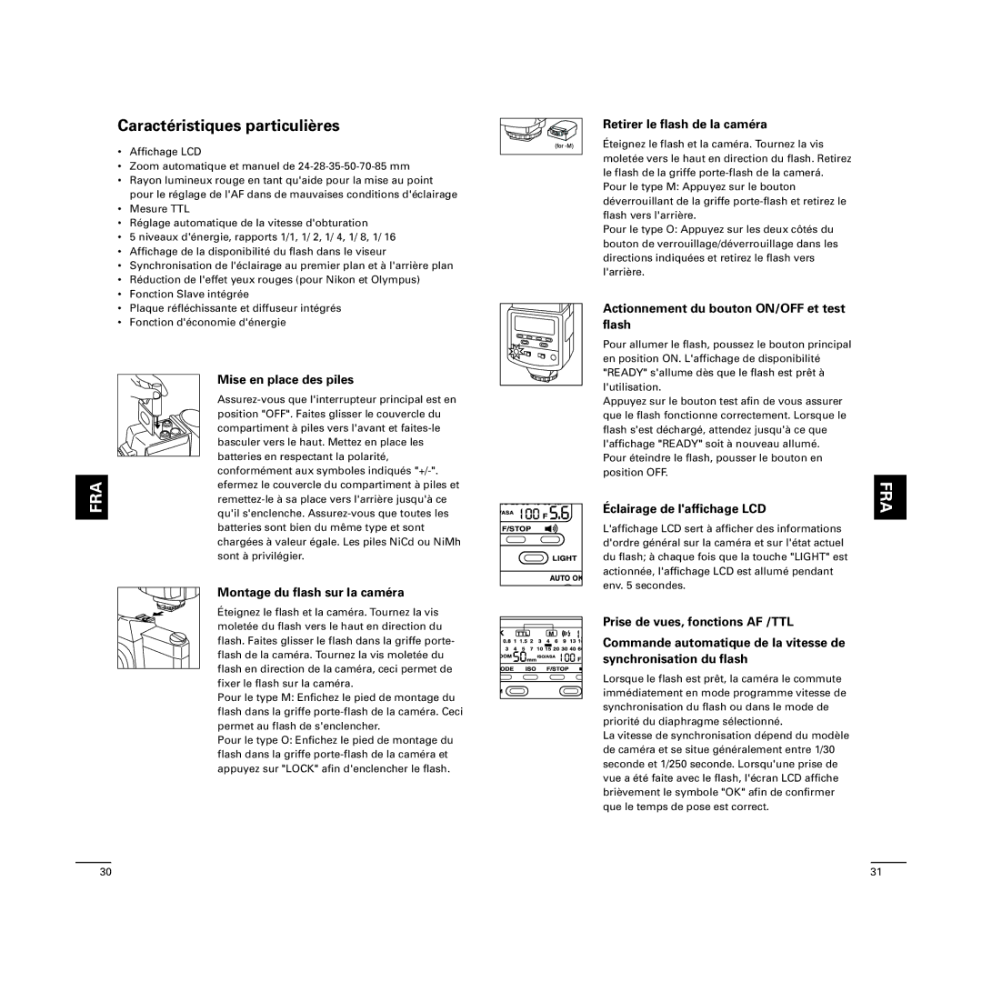 Cullmann D4500 manual Caractéristiques particulières 
