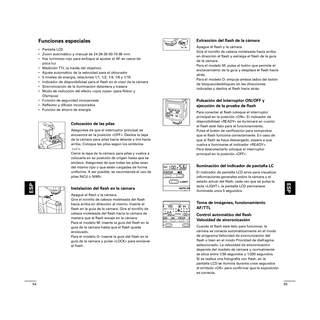 Cullmann D4500 manual Funciones especiales 