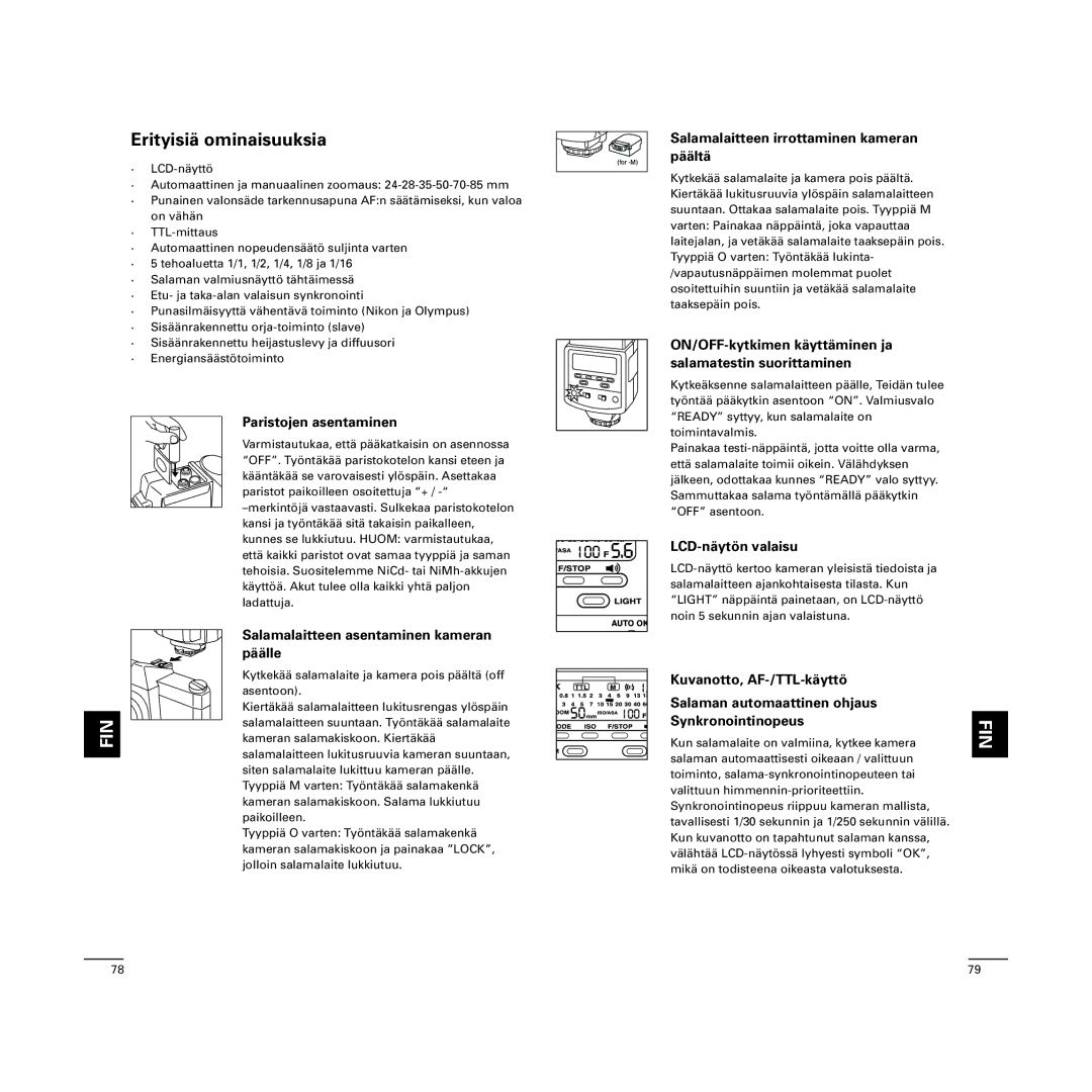 Cullmann D4500 manual Erityisiä ominaisuuksia 
