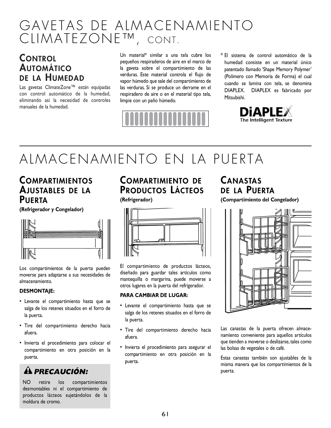 Cuno 111405-1 manual Control, Automático, DE LA Humedad, Desmontaje, Para Cambiar DE Lugar 