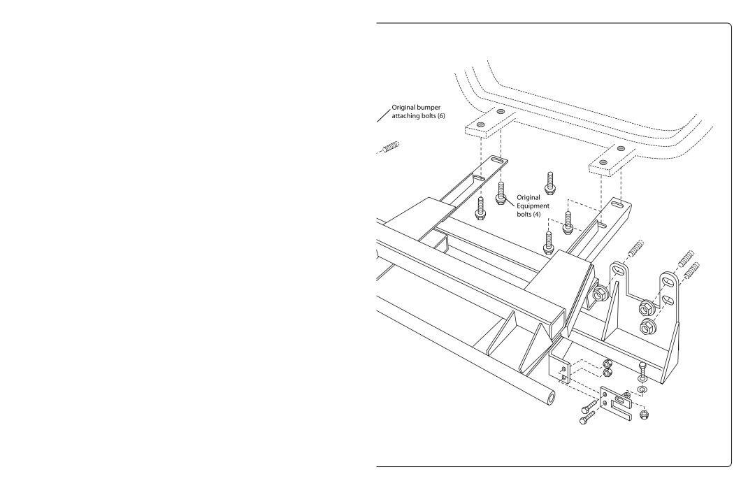 Curtis 3000 installation instructions Original bumper Attaching bolts Original Equipment bolts 