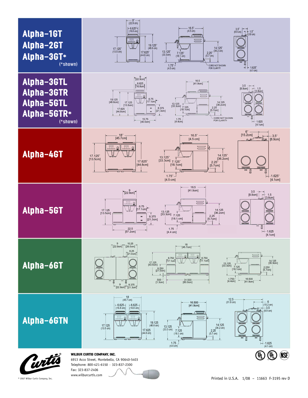 Curtis ALPHA 2GT, ALPHA 1GT, ALPHA 3GTR/L, ALPHA 5GTR/L, ALPHA 6GTN, ALPHA 4GT manual Alpha-1GT Alpha-2GT Alpha-3GT 