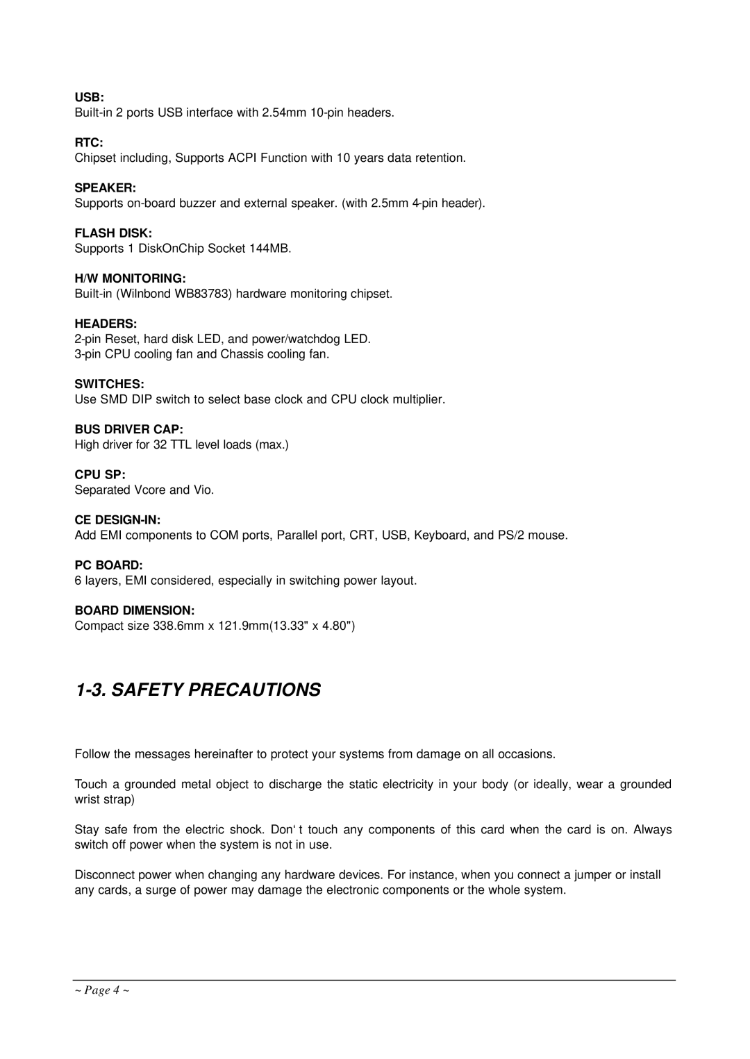 Curtis AR-B1682 operation manual Safety Precautions 