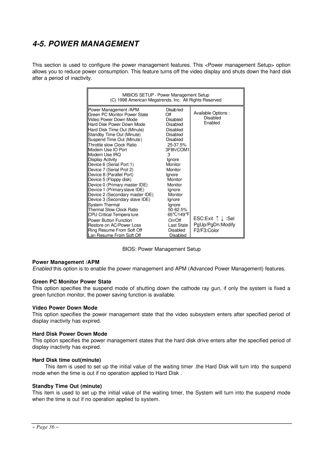 Curtis AR-B1682 operation manual Power Management 