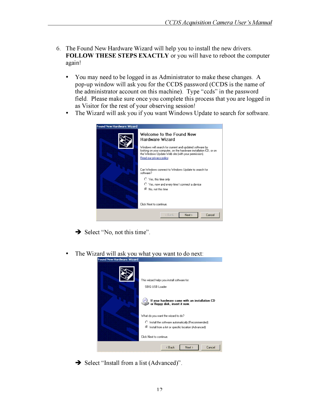 Curtis Computer CCDS user manual Ccds Acquisition Camera User’s Manual 