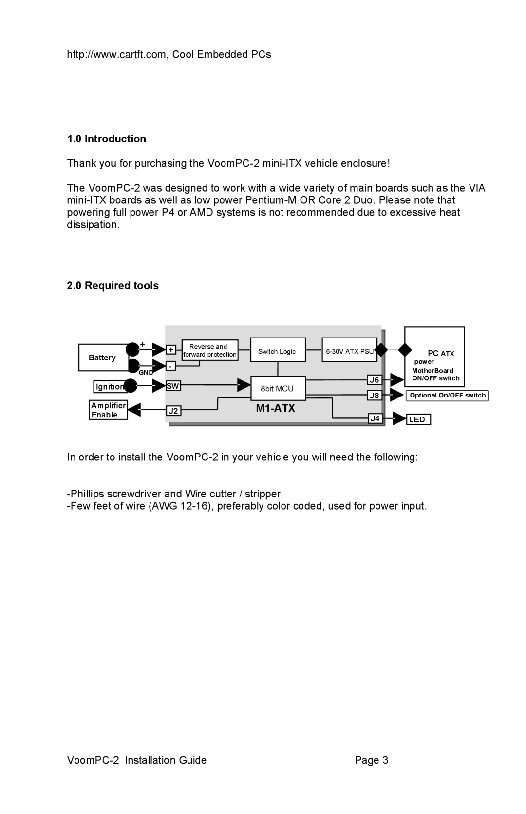 Curtis Computer VoomPC-2 manual Introduction, Required tools 