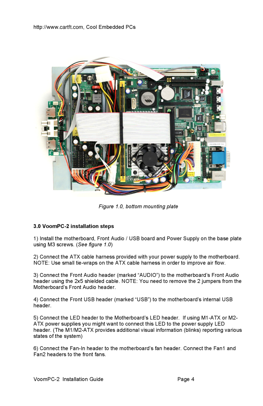 Curtis Computer manual Bottom mounting plate, VoomPC-2 installation steps 