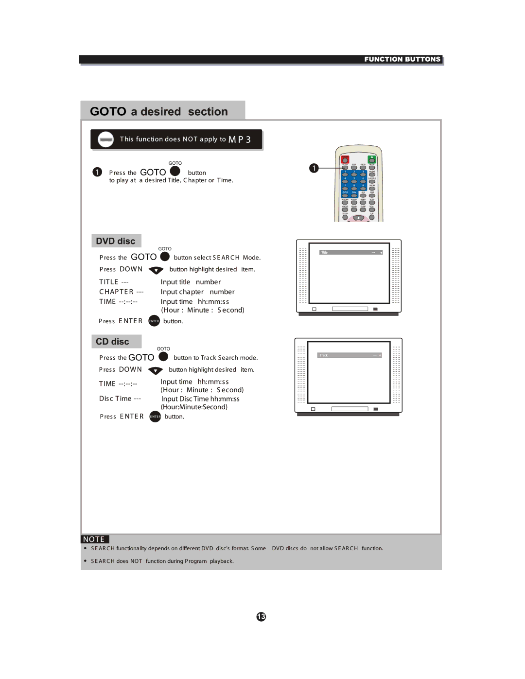 Curtis DV1054HDUK instruction manual Goto 