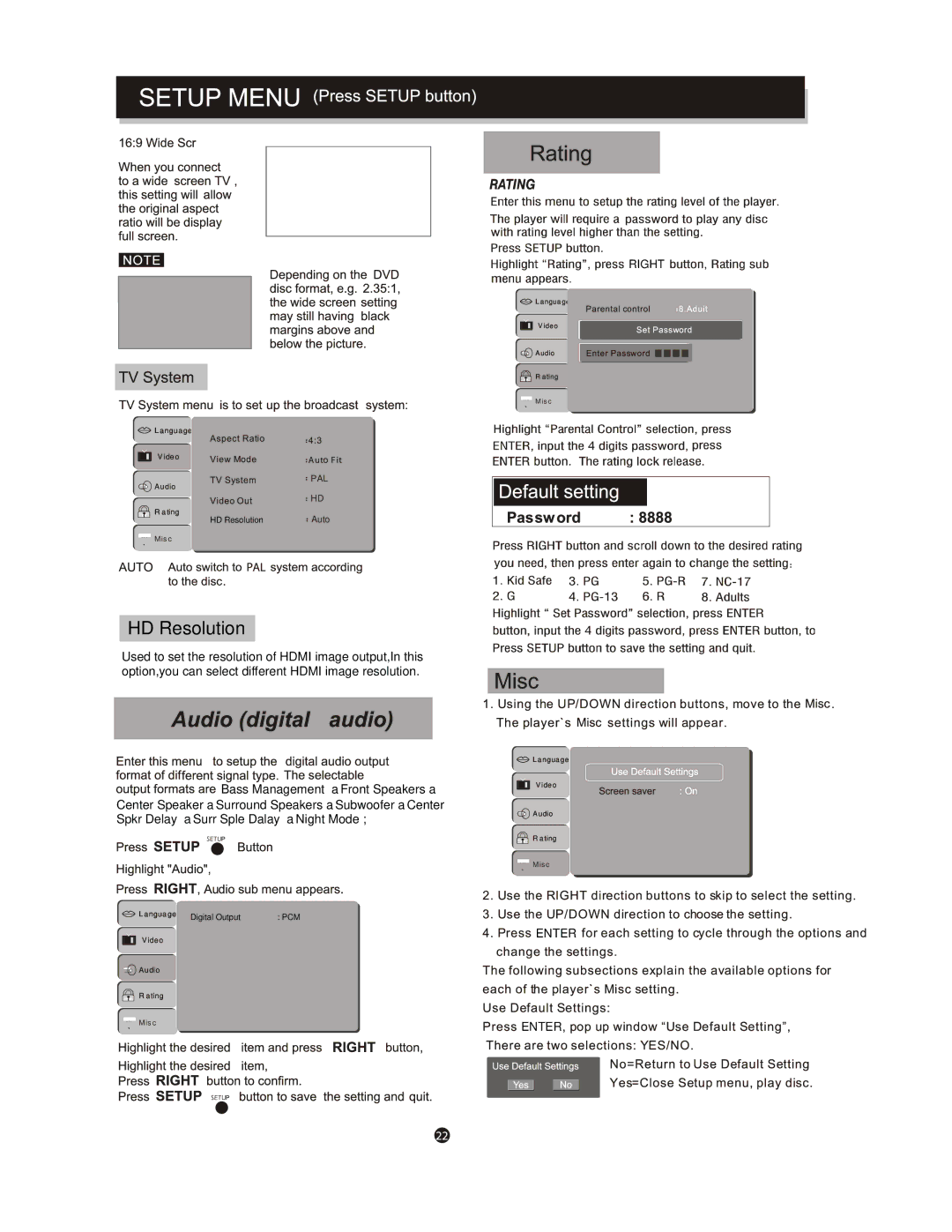 Curtis DV1096HDUK instruction manual HD Resolution 