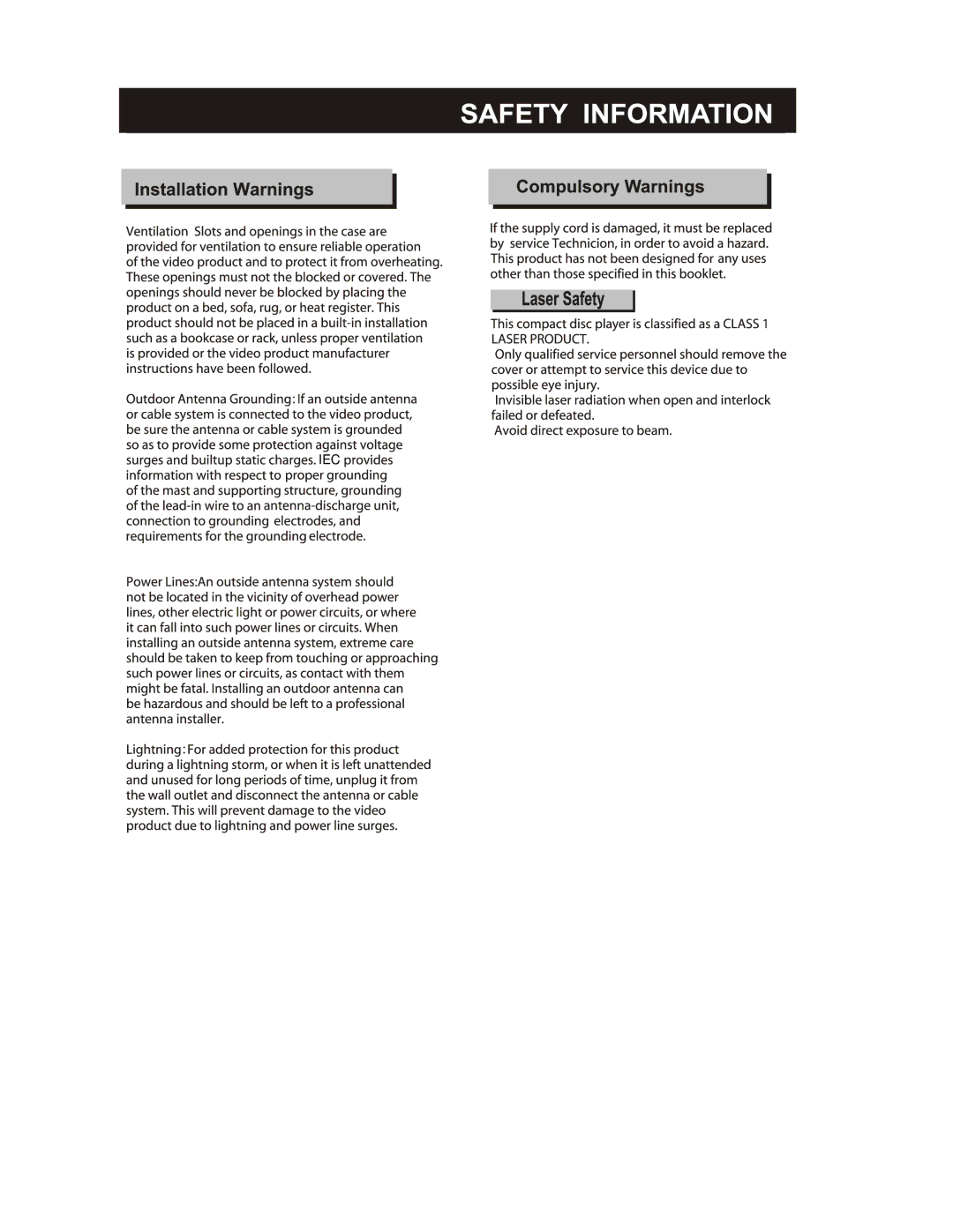 Curtis DV1096HDUK instruction manual Iec 