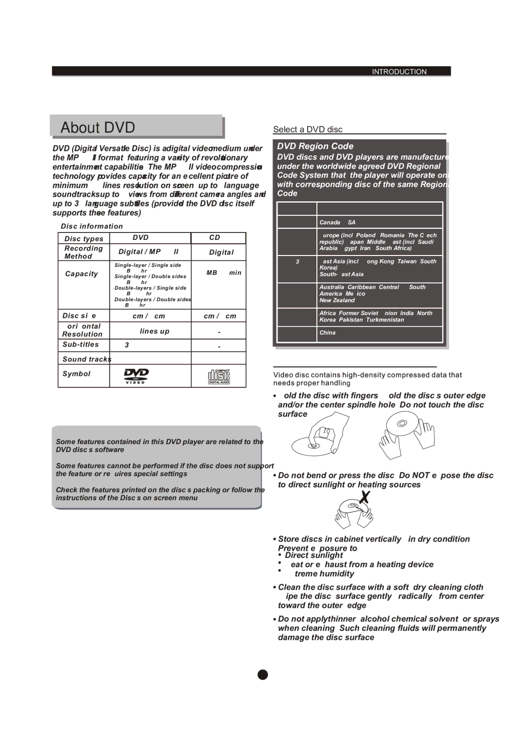 Curtis DVD DVD1072 instruction manual About DVD, Care of disc 