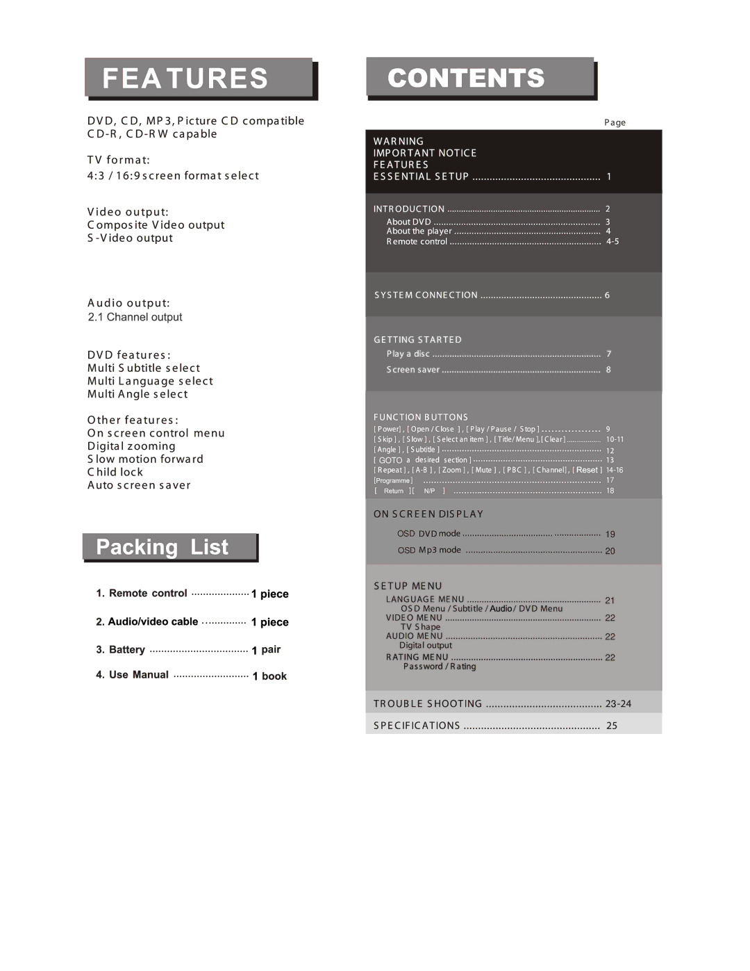 Curtis DVD1053 manual Goto 