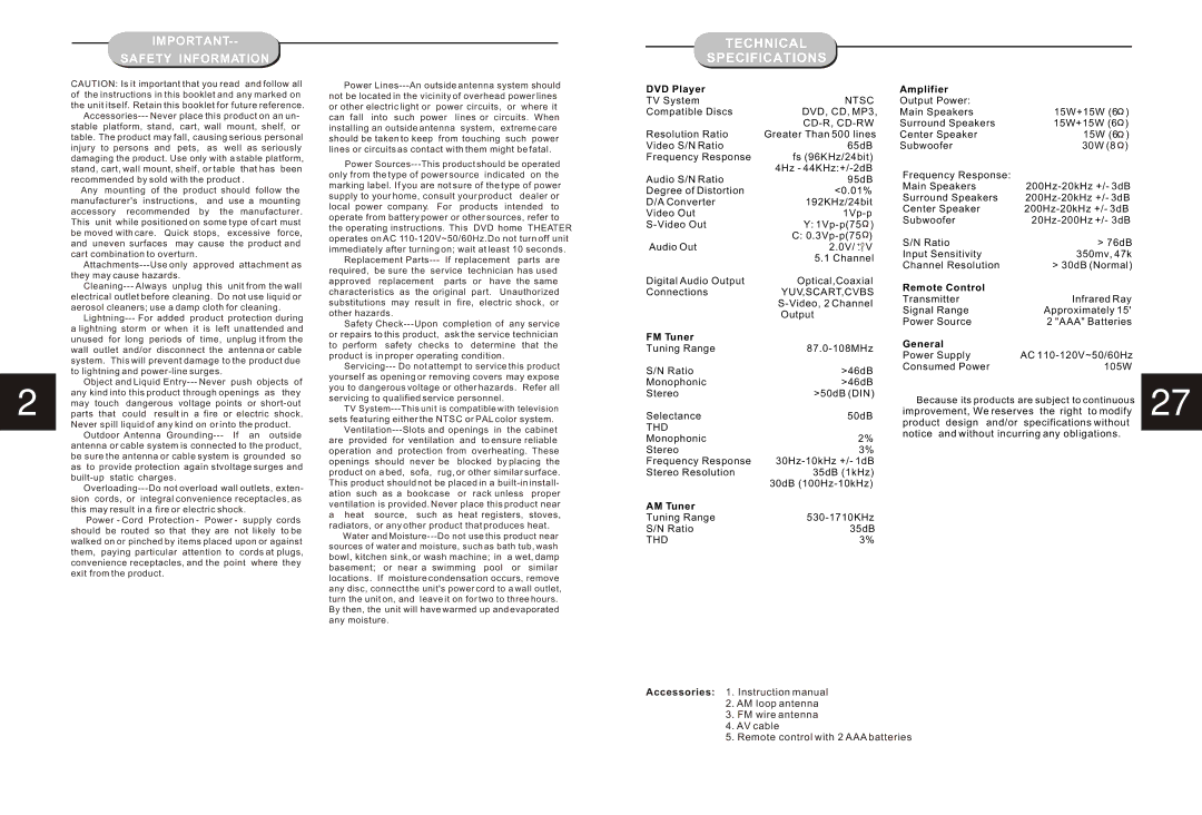 Curtis DVD1073 instruction manual Technical Specifications 