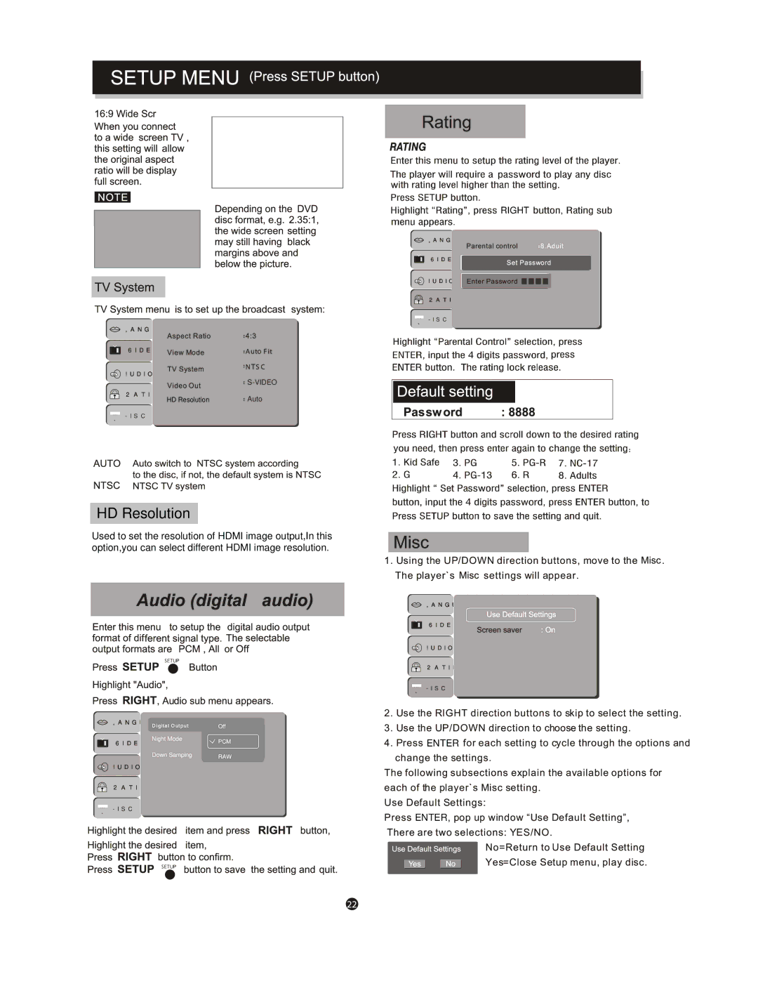 Curtis DVD1093B manual HD Resolution 