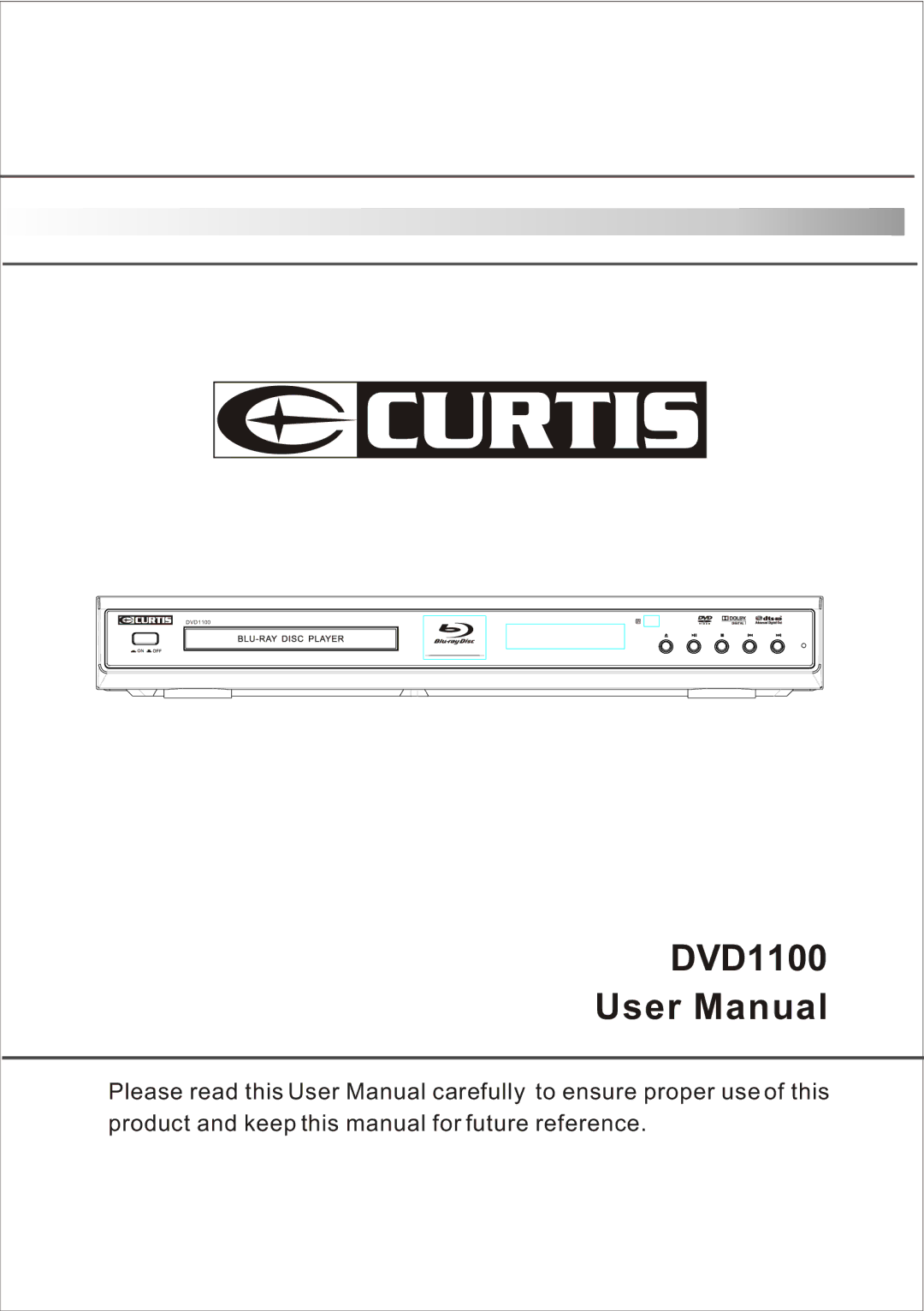 Curtis DVD1100 user manual 