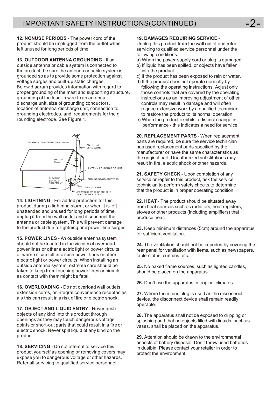 Curtis DVD5091UK user manual Important Safety Instructions 