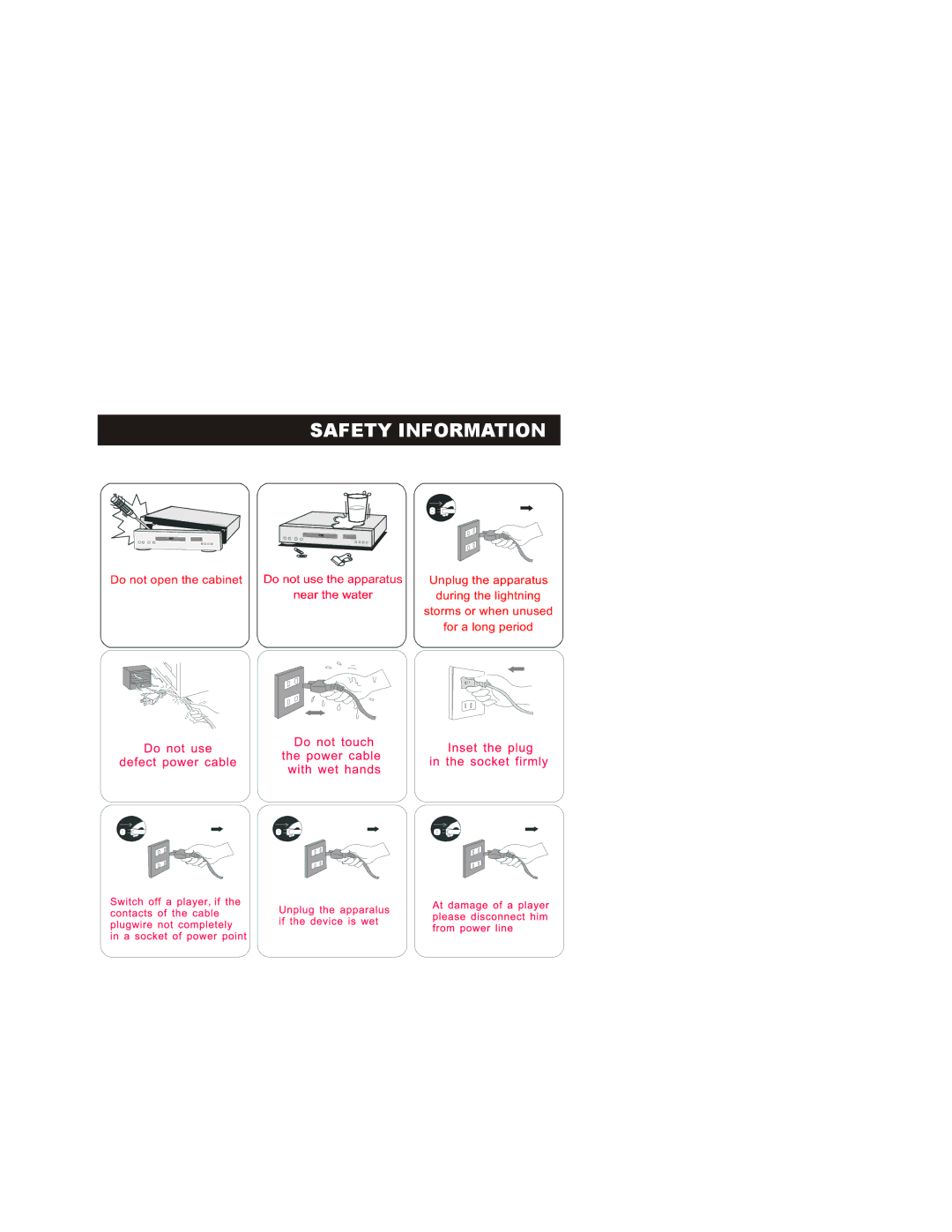 Curtis DVD6010 manual Safety Information 