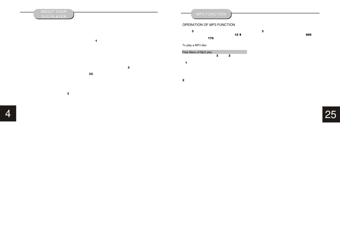 Curtis DVD6040 instruction manual About Your DVD Player, MP3 Function, To play a MP3 disc Files Menu of Mp3 play 