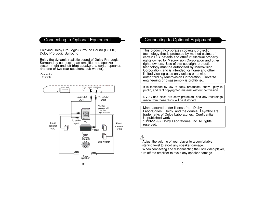 Curtis DVD8400 manual Out 