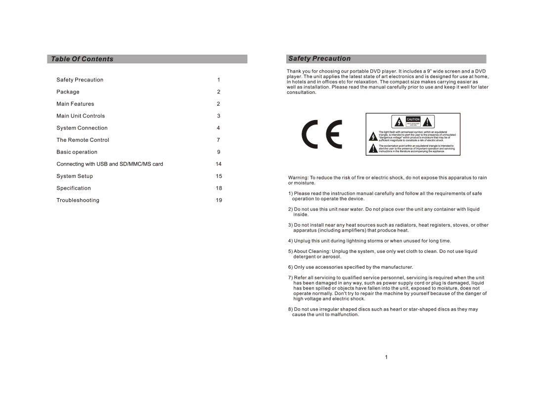 Curtis DVD9000UK manual 