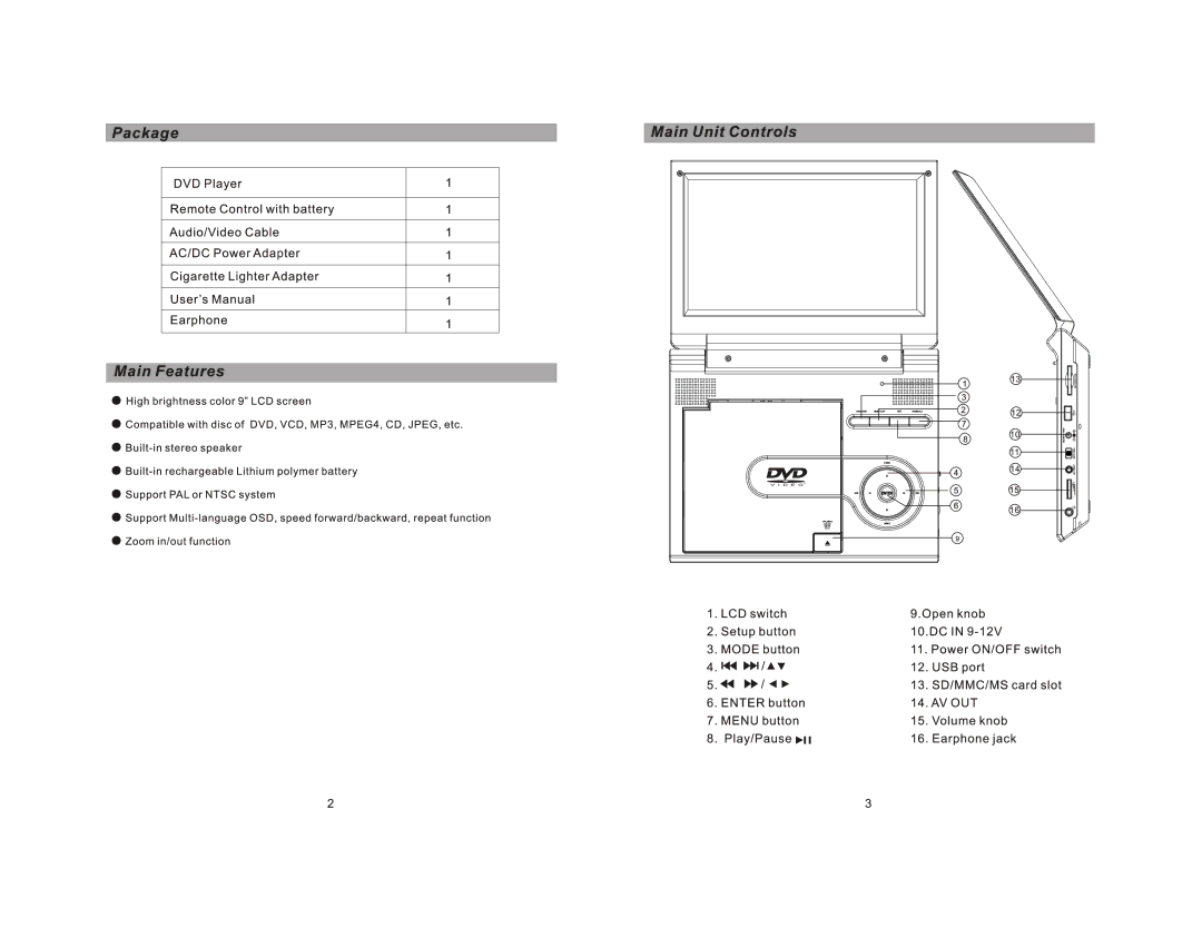 Curtis DVD9000UK manual 