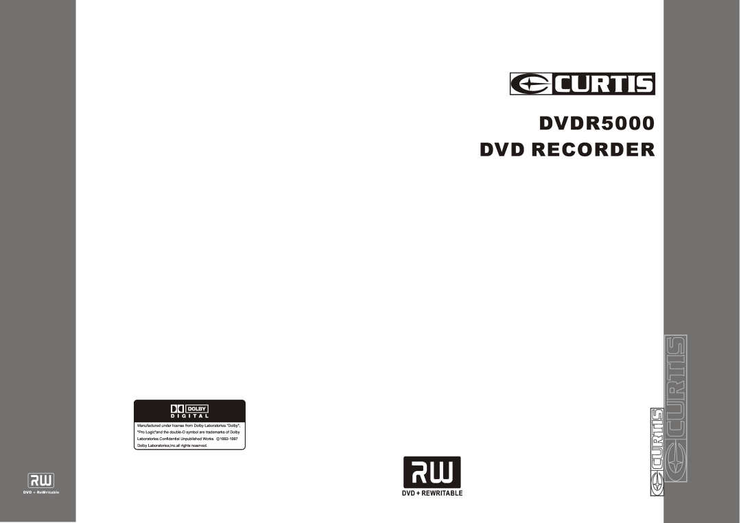 Curtis manual DVDR5000 DVD RECORDER, Dvd + Rewritable 