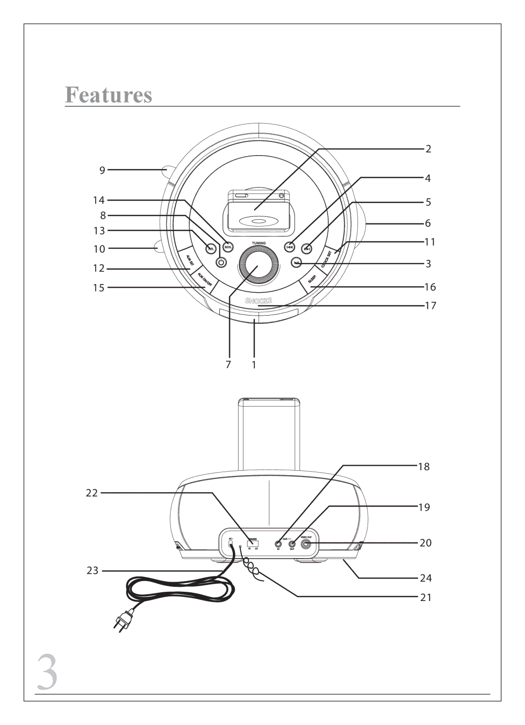 Curtis iP215UK-BLACK instruction manual Features 