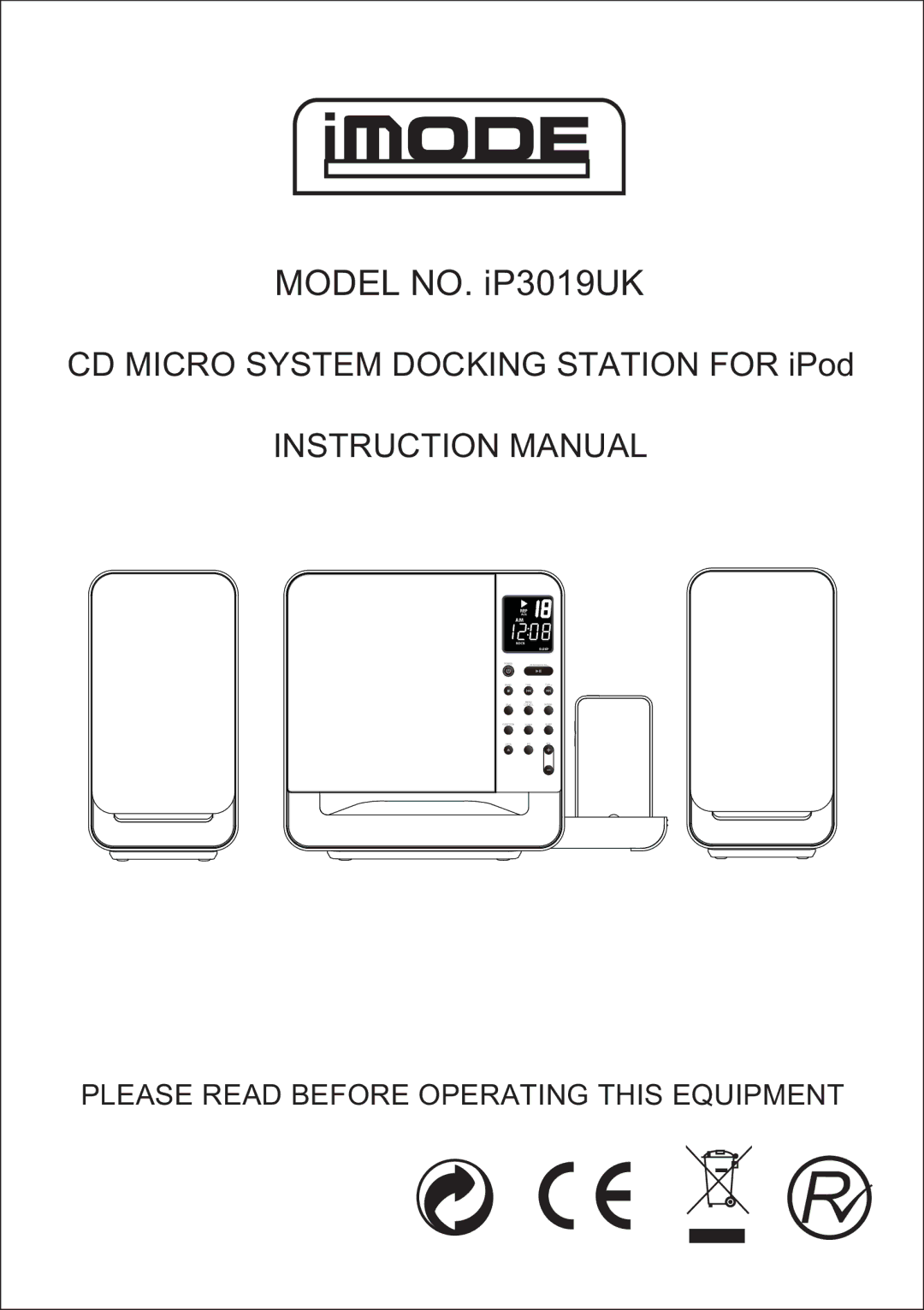 Curtis instruction manual Model NO. iP3019UK 