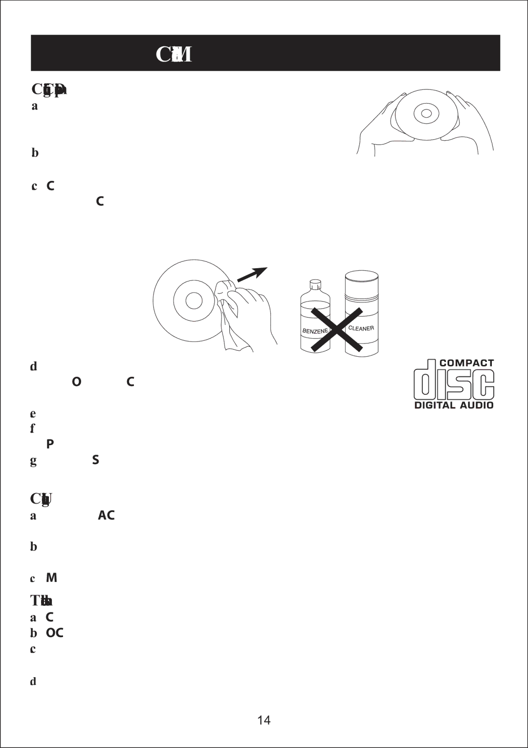 Curtis iP3019UK instruction manual Caring for Compact Discs, Cleaning the Unit, To clean the lens 