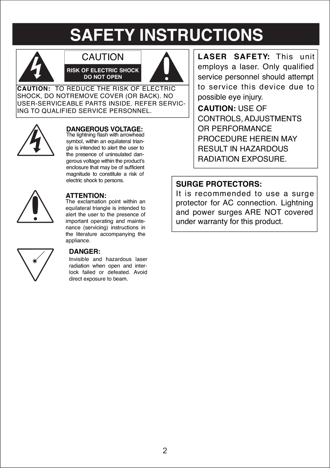 Curtis iP3019UK instruction manual Safety Instructions 