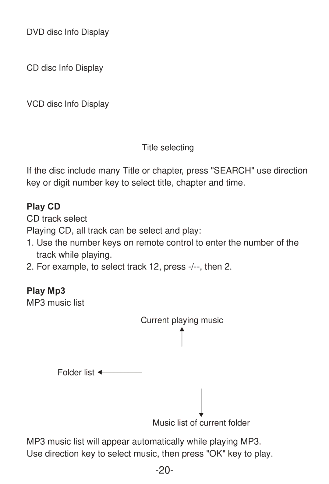 Curtis KCR2620DUK manual Play CD, Play Mp3 