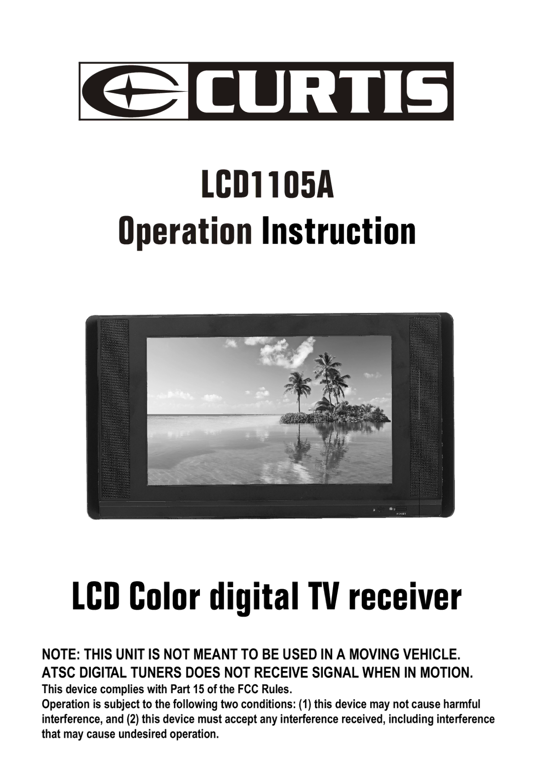 Curtis LCD1105A manual 