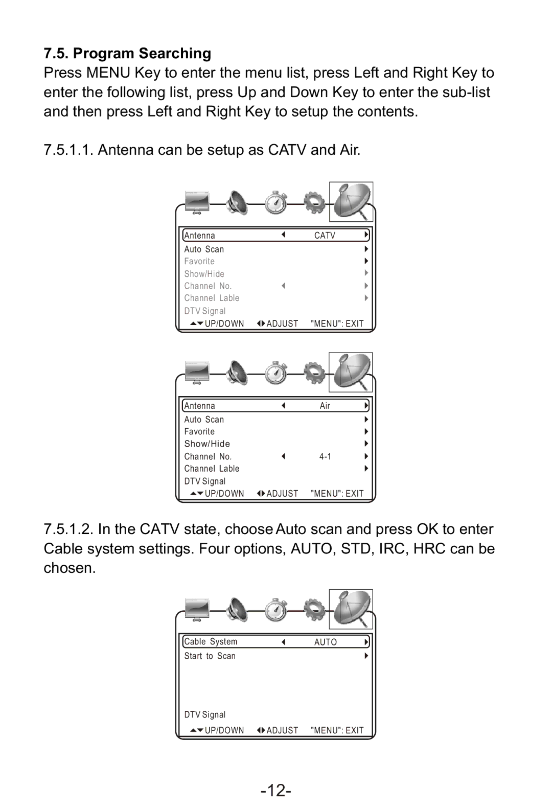 Curtis LCD1105A manual Program Searching 