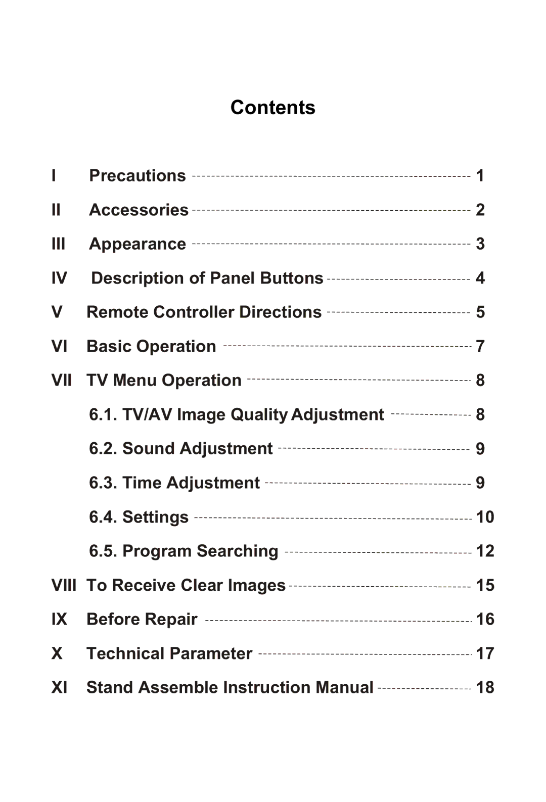 Curtis LCD1105A manual Contents 