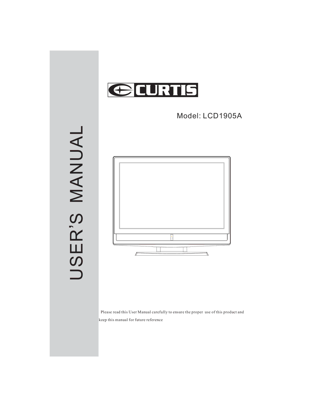 Curtis LCD1905A user manual User S Manual 