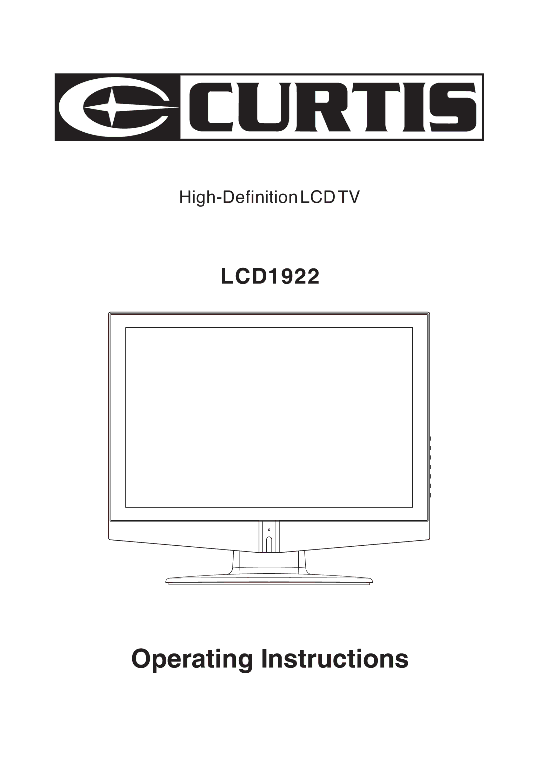 Curtis LCD1922 operating instructions Operating Instructions 