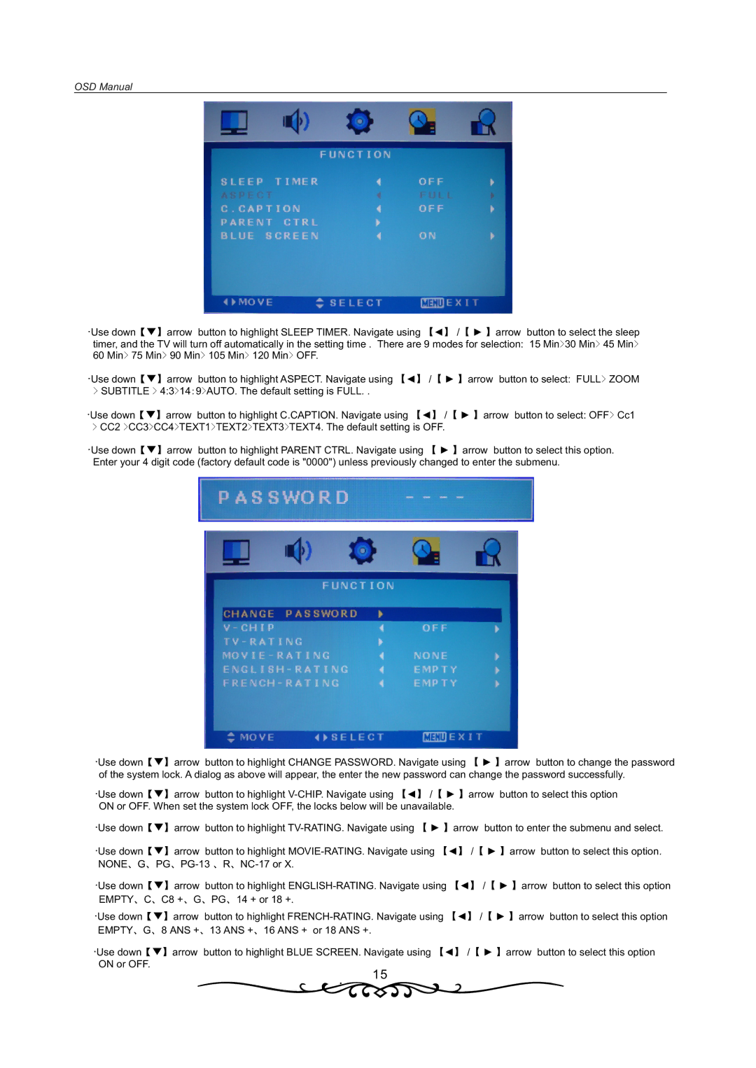 Curtis LCD1933 manual OSD Manual 