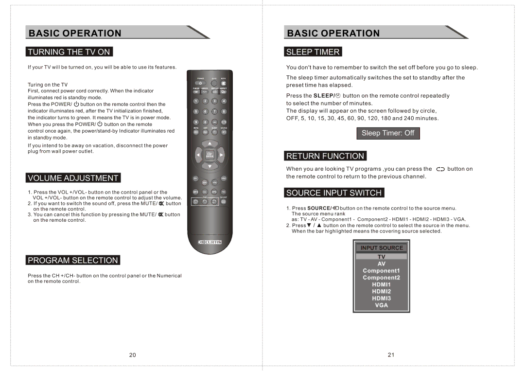 Curtis LCD2603A manual Basic Operation 