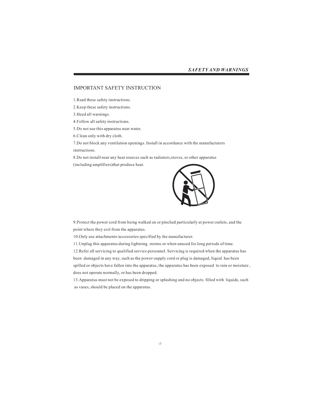 Curtis LCD3213 user manual Important Safety Instruction 