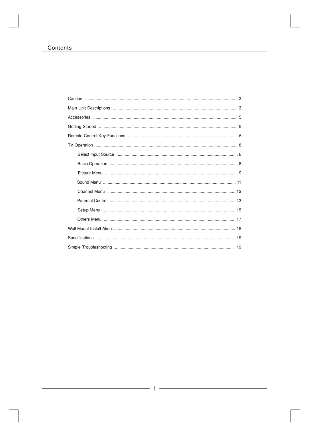 Curtis LCD3227A-2 user manual Contents 