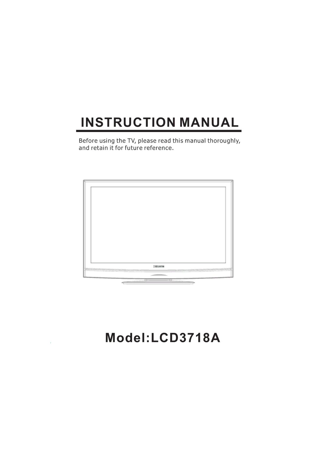 Curtis instruction manual ModelLCD3718A 