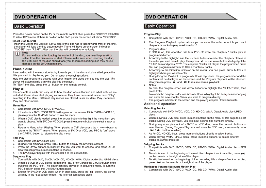 Curtis LCDVD156 manual Basic Operation, Forward / Backward 