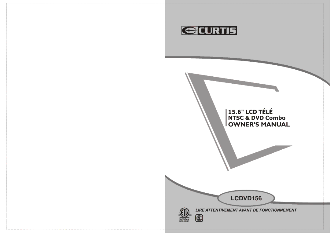 Curtis LCDVD156 manual LCD Télé Ntsc & DVD Combo 